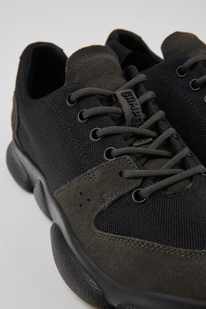 Karst Black Leather And Recycled PET Sneakers For Women