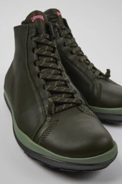 Peu Pista GORE-TEX GORE-TEX Green Leather Ankle Boots For Men