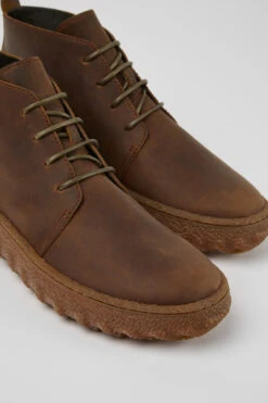 Ground MICHELIN Brown Lace Up Ankle Boot For Men
