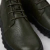 Ground MICHELIN Green-gray Leather Ankle Boots For Men