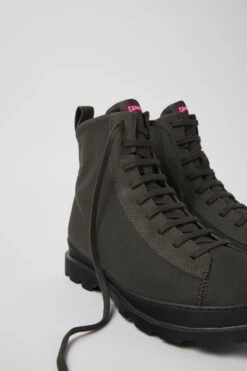 Brutus Gray Textile And Nubuck Ankle Boots For Men