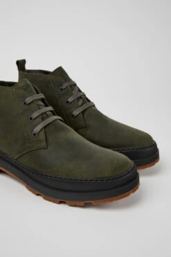 Brutus Trek MICHELIN Dark Green Nubuck Ankle Boots For Men