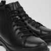 Brutus Black Leather Ankle Boots For Men