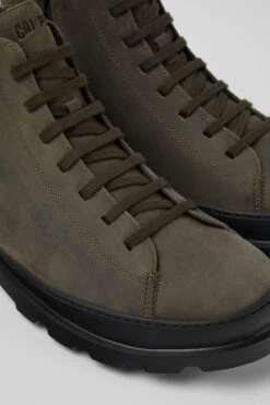 Brutus Dark Green Nubuck Ankle Boots For Men