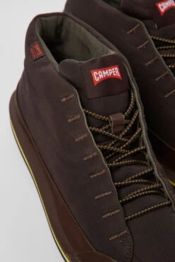 Beetle PrimaLoft® Dark Brown Textile And Nubuck Ankle Boots For Men