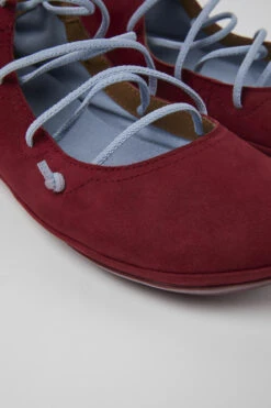 Right Burgundy And Blue Nubuck Shoes For Women