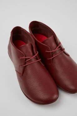 Right Burgundy Leather Shoes For Women