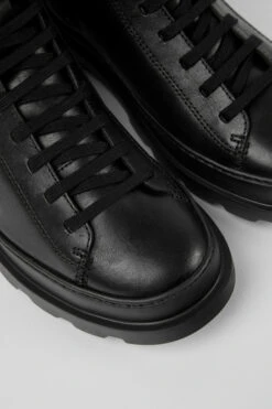 Brutus Black Medium Lace Boot For Women