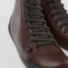 Peu Burgundy Leather Ankle Boots For Women