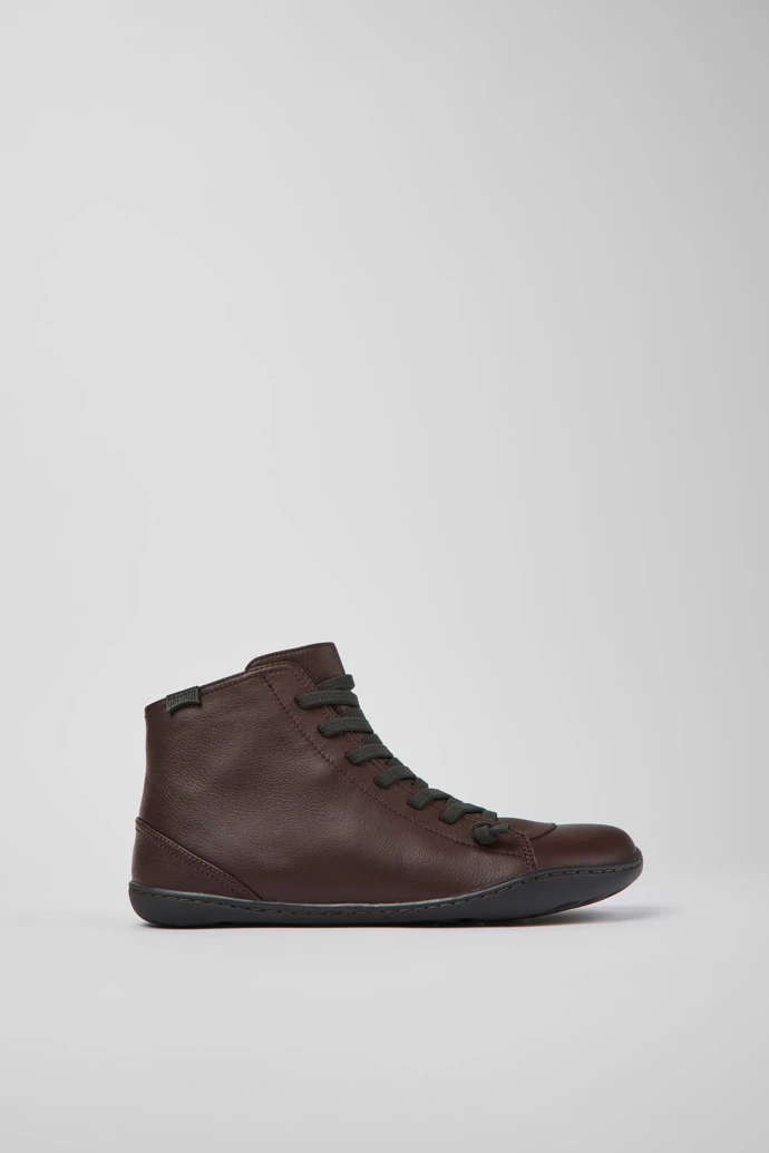 Peu Burgundy Leather Ankle Boots For Women - Image 2