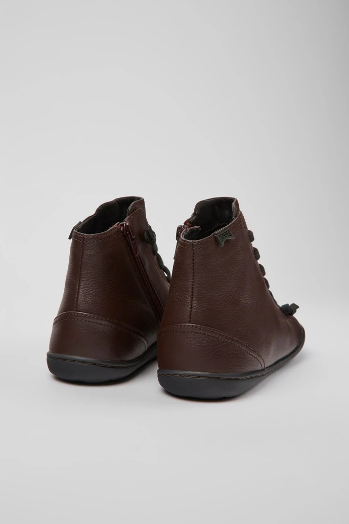 Peu Burgundy Leather Ankle Boots For Women - Image 3