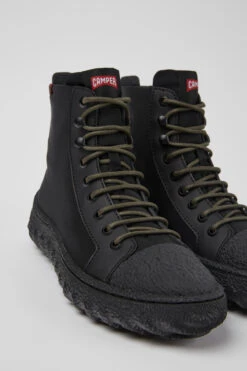 Ground PrimaLoft® MICHELIN Black Textile And Leather Ankle Boots For Women