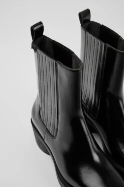 Bonnie Black Leather Boots For Women