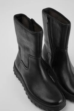 Ground MICHELIN Black Leather Boots For Women