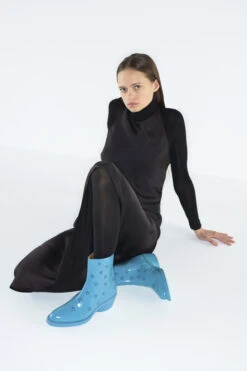 Bonnie Blue Leather Boots For Women