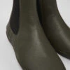 Right Green Leather Ankle Boots