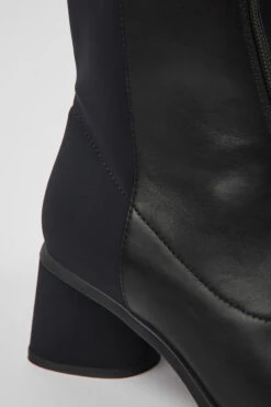 Kiara Black Leather And Recycled PET Boots For Women