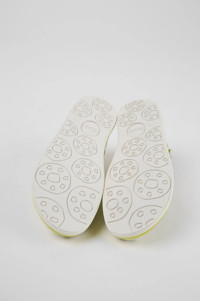 Peu Rambla Green And White Striped Recycled Cotton Shoes For Kids - Image 5