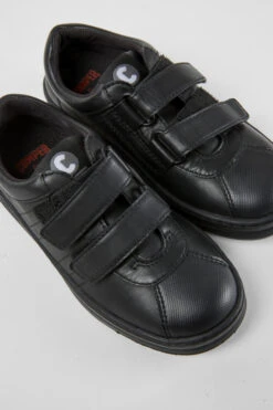 Runner Black Leather And Textile Sneakers