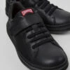 Runner Black Leather And Textile Sneakers For Kids