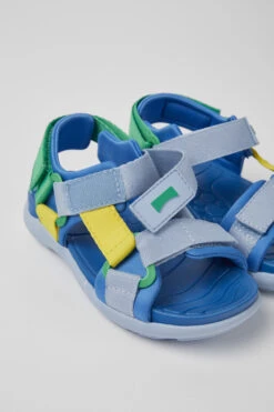 Wous Blue, Yellow, And Green Sandals For Kids