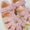 Bicho Pink Nubuck Sandals For Kids
