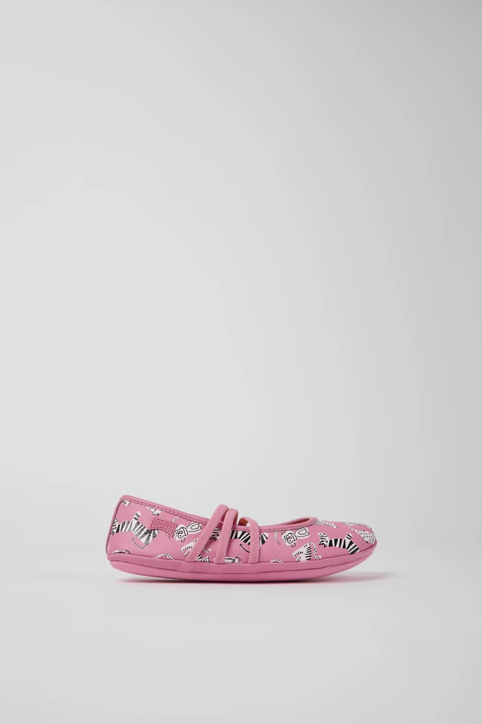 Twins Pink Leather Ballerinas For Kids - Image 2