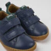 Peu Dark Blue Leather Shoes For Kids