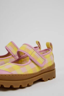 Brutus Pink And Yellow Mary Jane Shoes For Kids