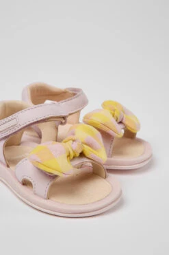 Bicho Pink And Yellow Sandals For Kids