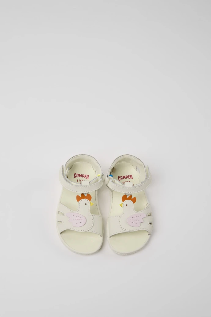 Miko White, Pink, And Yellow Leather Sandals - Image 4