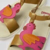 Miko Brown And Pink Leather Sandals For Girls