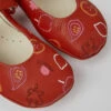 Twins Red Leather Ballerinas For Girls