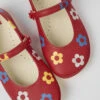 Twins Red Leather Ballerinas For Kids