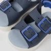 Oruga Blue Leather Sandals For Kids