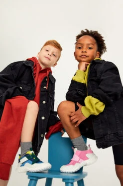 CRCLR Multicolored Leather And Textile Sneakers For Kids