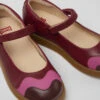 Twins Burgundy And Pink Leather Mary Jane Flats