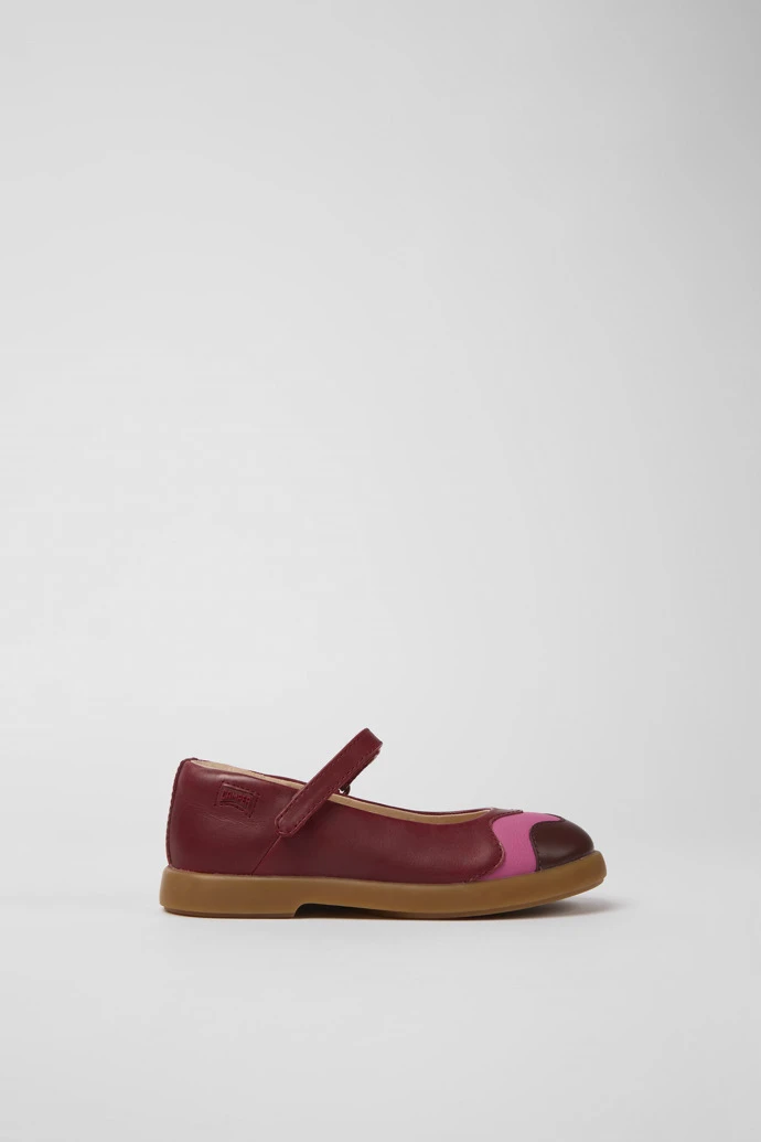 Twins Burgundy And Pink Leather Mary Jane Flats - Image 2