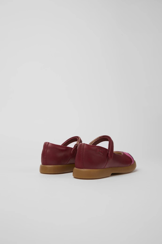 Twins Burgundy And Pink Leather Mary Jane Flats - Image 3