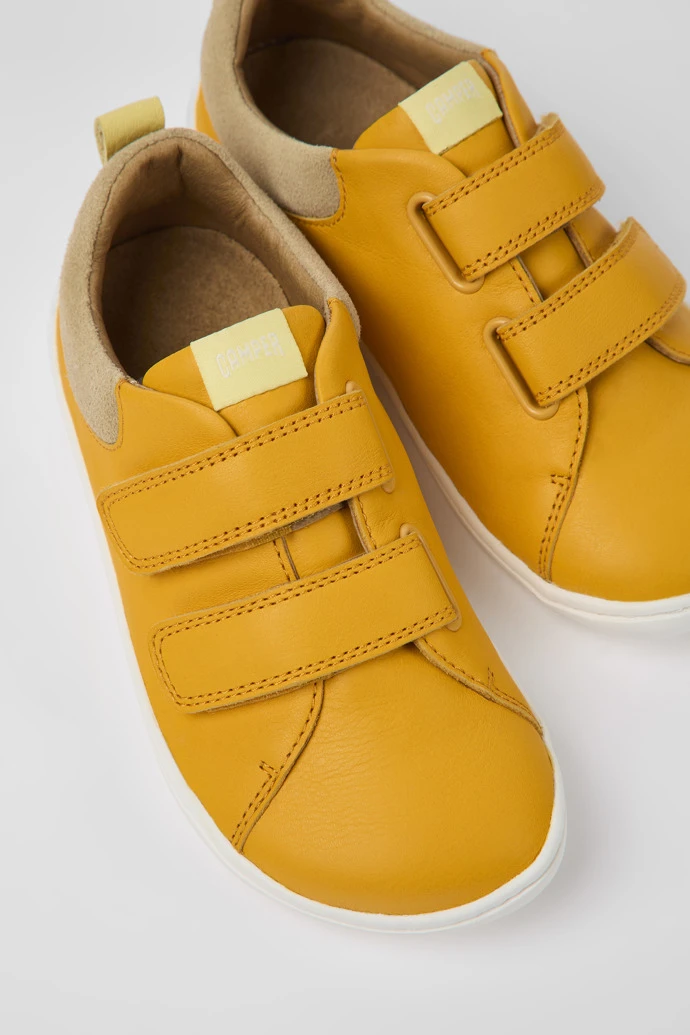 Peu Orange Leather And Nubuck Shoes For Kids
