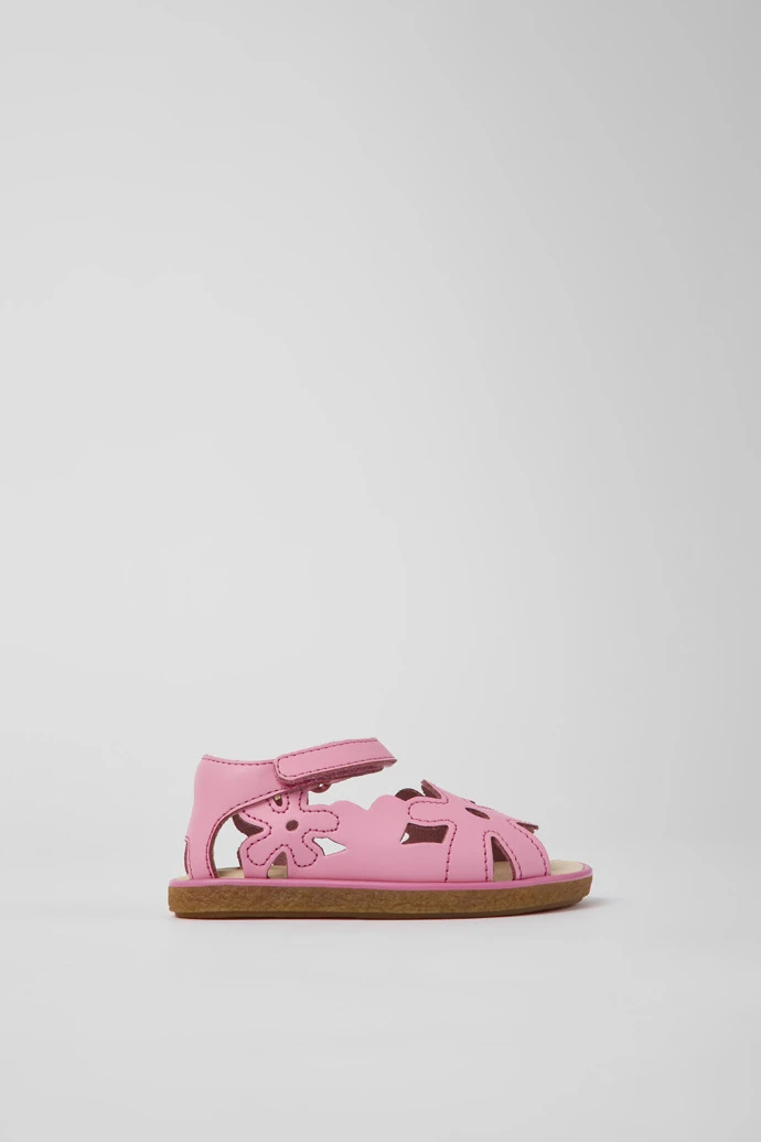 Twins Pink Leather Sandals For Kids - Image 2