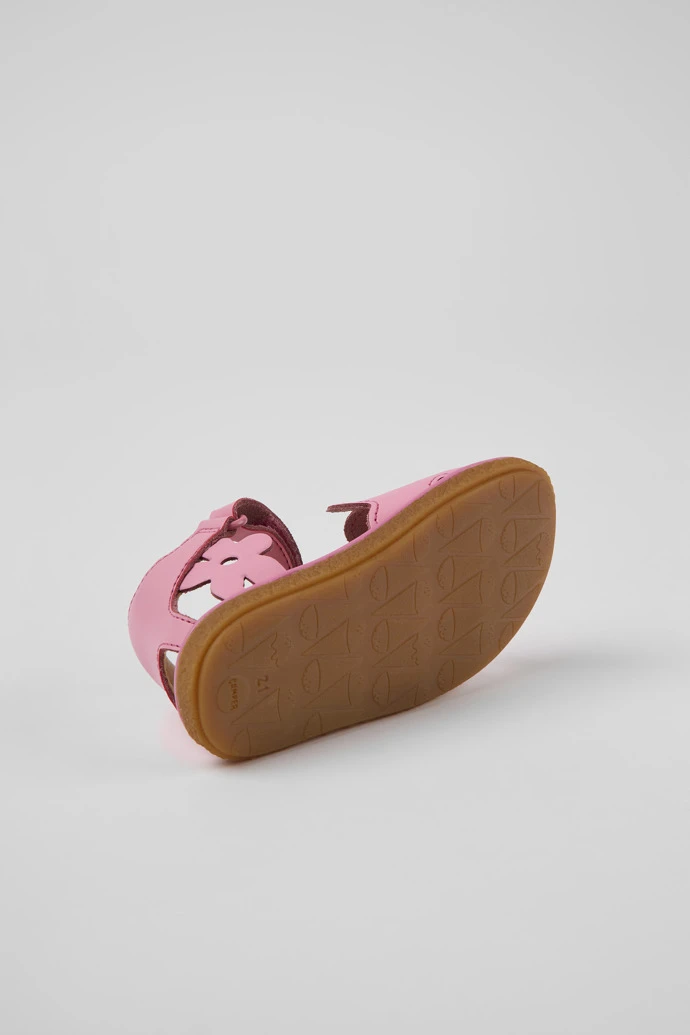 Twins Pink Leather Sandals For Kids - Image 5