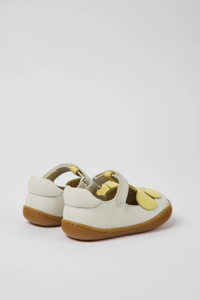 Twins White And Yellow Leather Shoes For Kids - Image 3