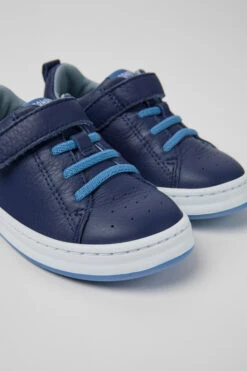 Runner Blue Leather Sneakers For Kids