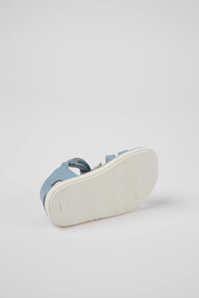 Miko Blue And Green Leather Sandals For Kids - Image 5