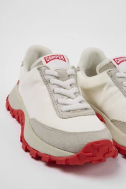 Drift Trail White Textile And Leather Sneakers For Kids