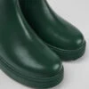 Norte Green Leather Chelsea Boots For Kids