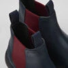 Norte Navy Blue Leather Chelsea Boots For Kids