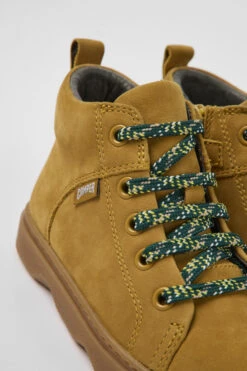 Kido Brown Nubuck Ankle Boots For Kids