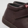 Peu Touring Burgundy Leather Ankle Boots For Kids
